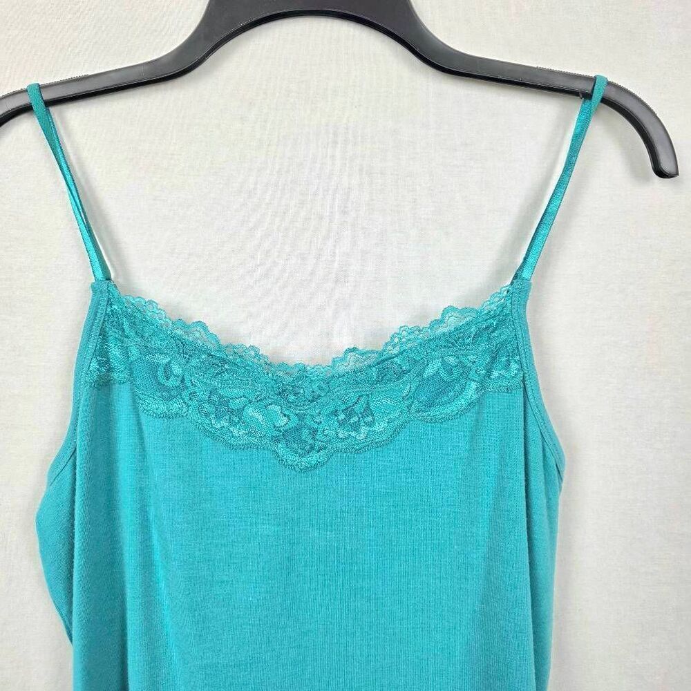 Cato Blue Lace Trim Cami Tank Top Size L - Picture 2 of 6